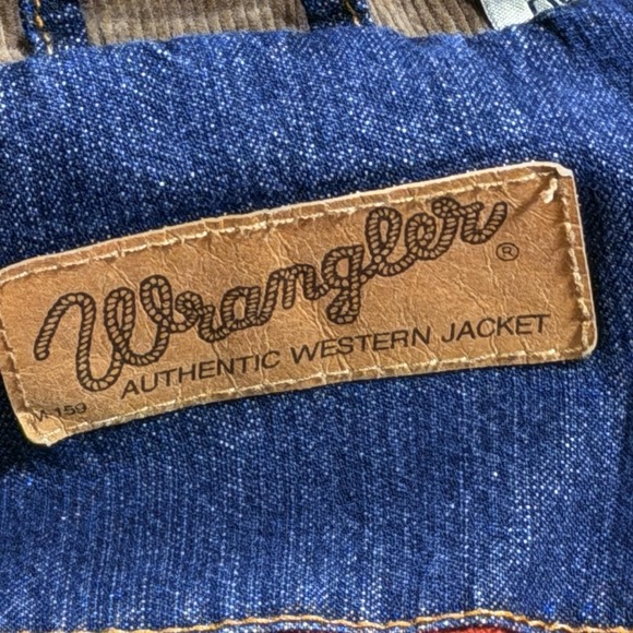 Vintage 90s Wrangler Denim Jam Jacket Size L Corduroy Collar‎ Western Jean Coat - Picture 4 of 8